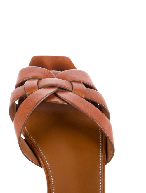 Saint Laurent Leather Cutout Accent Slides