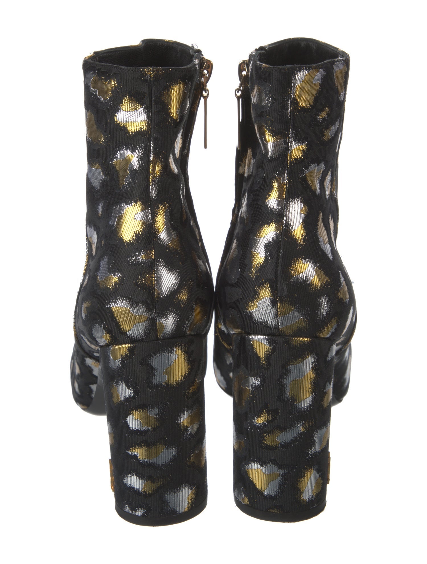 Saint Laurent Printed Glitter Accents Boots