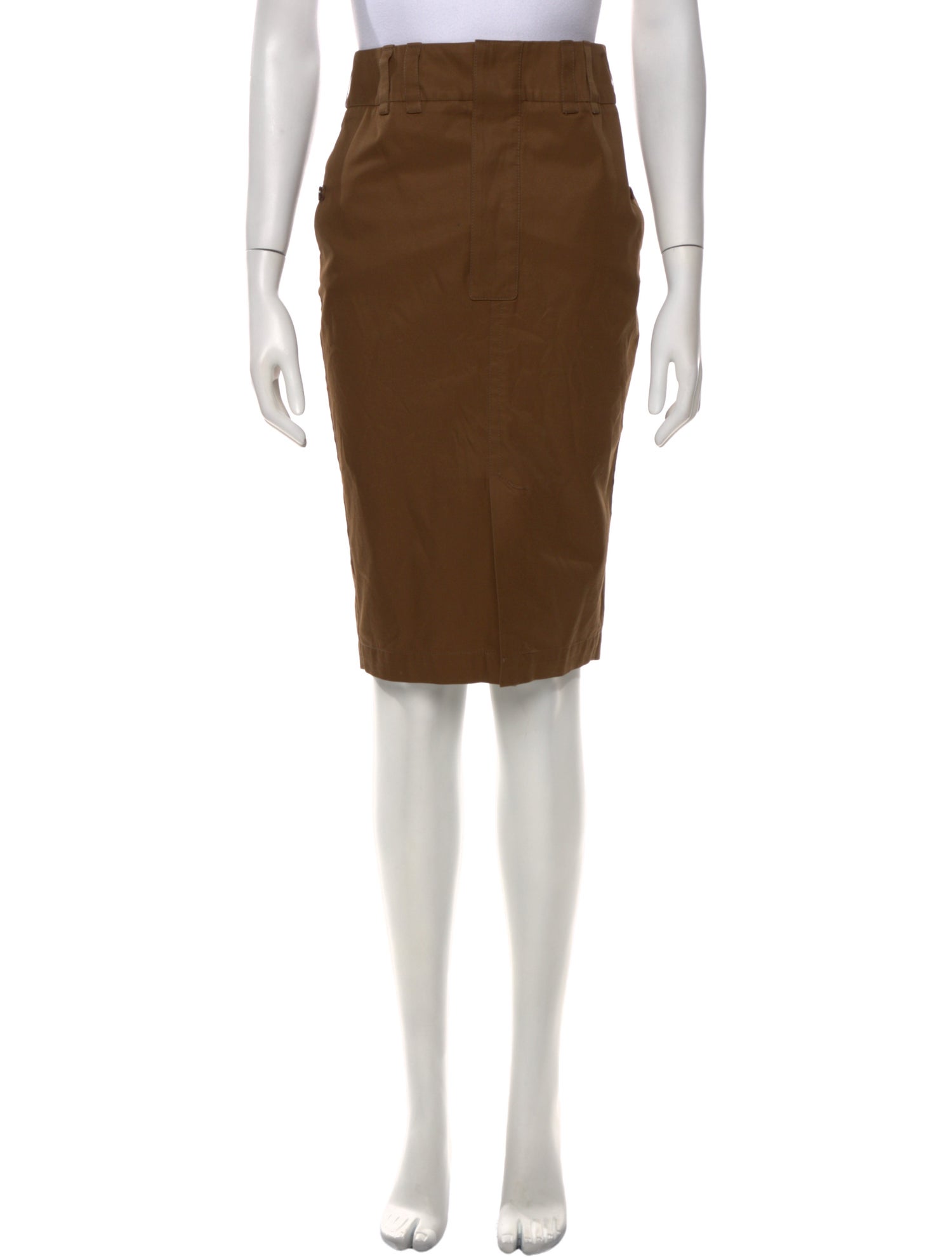 Saint Laurent Raw-Edge Trim Knee-Length Skirt