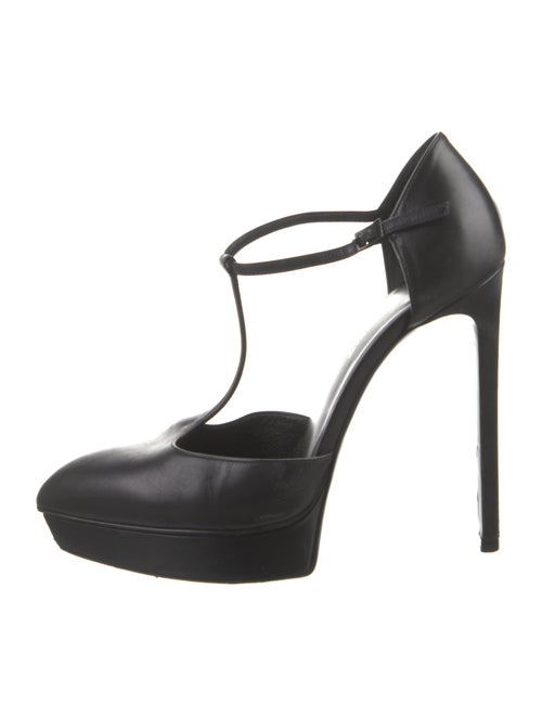 Saint Laurent Leather T-Strap Pumps
