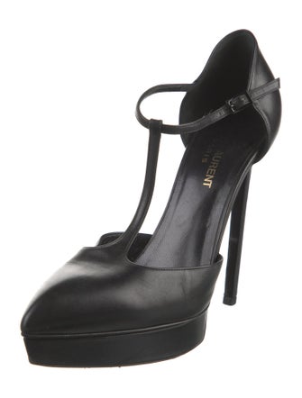 Saint Laurent Leather T-Strap Pumps