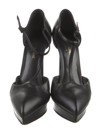 Saint Laurent Leather T-Strap Pumps