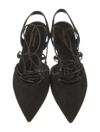 Saint Laurent Suede Slingback Flats