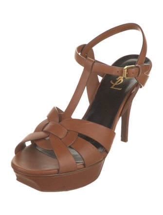 Saint Laurent Leather T-Strap Sandals
