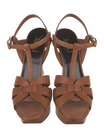 Saint Laurent Leather T-Strap Sandals