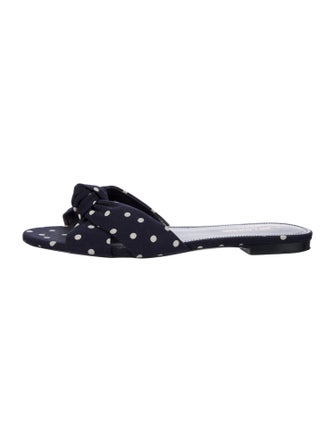 Saint Laurent Canvas Polka Dot Print Slides