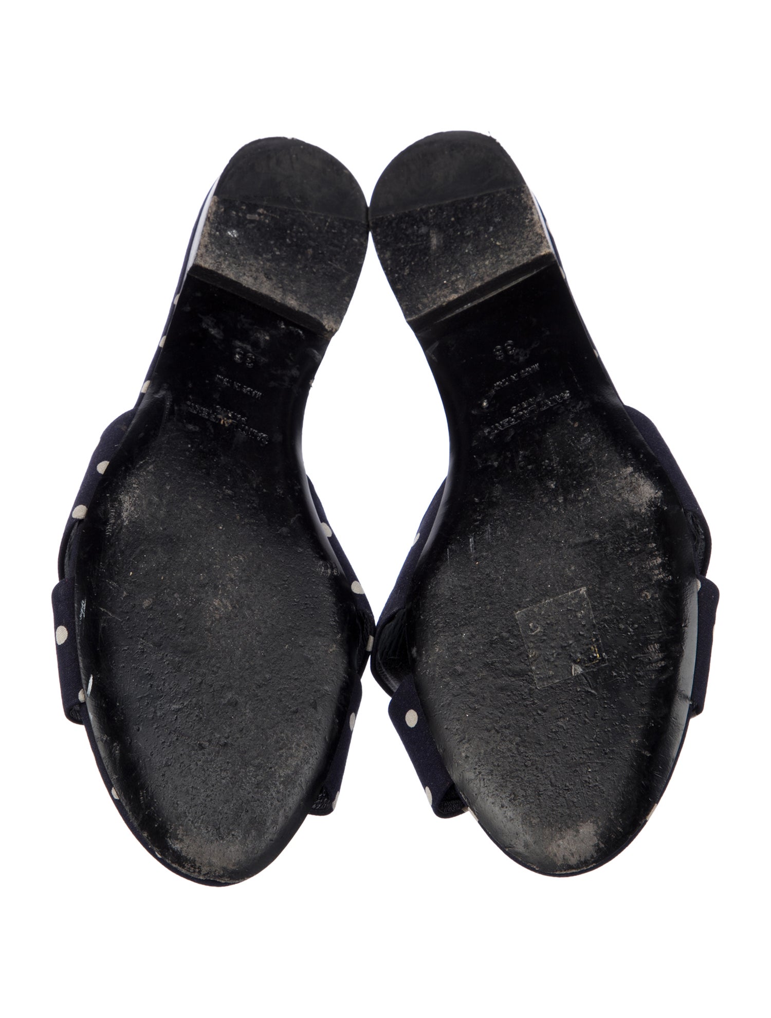 Saint Laurent Canvas Polka Dot Print Slides