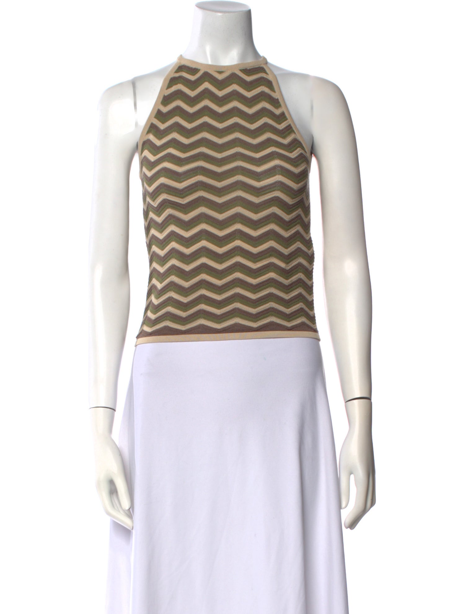 Saint Laurent Striped Halterneck Crop Top