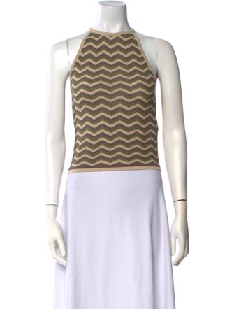 Saint Laurent Striped Halterneck Crop Top