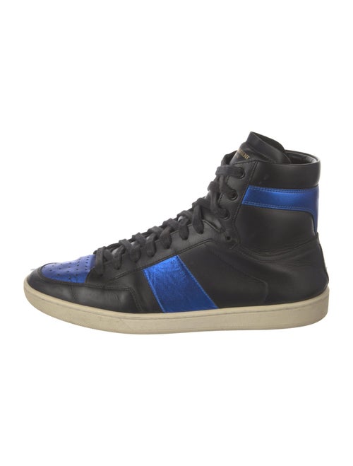 Saint Laurent Leather Colorblock Pattern Sneakers