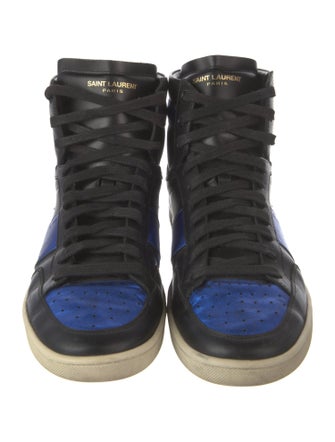 Saint Laurent Leather Colorblock Pattern Sneakers