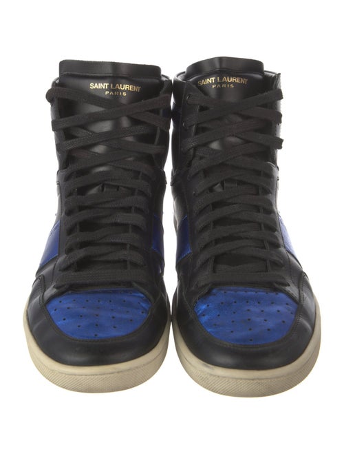 Saint Laurent Leather Colorblock Pattern Sneakers