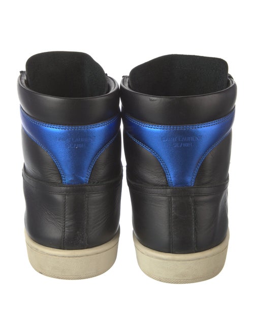 Saint Laurent Leather Colorblock Pattern Sneakers