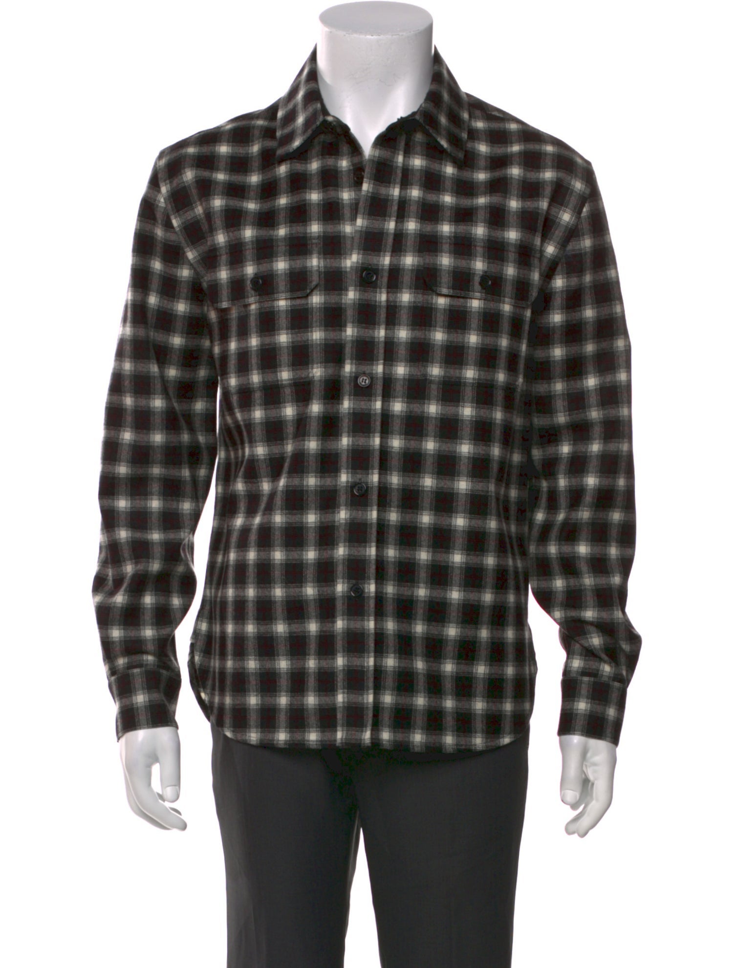 Saint Laurent 2020 Check Plaid Long Sleeve Shirt w/ Tags