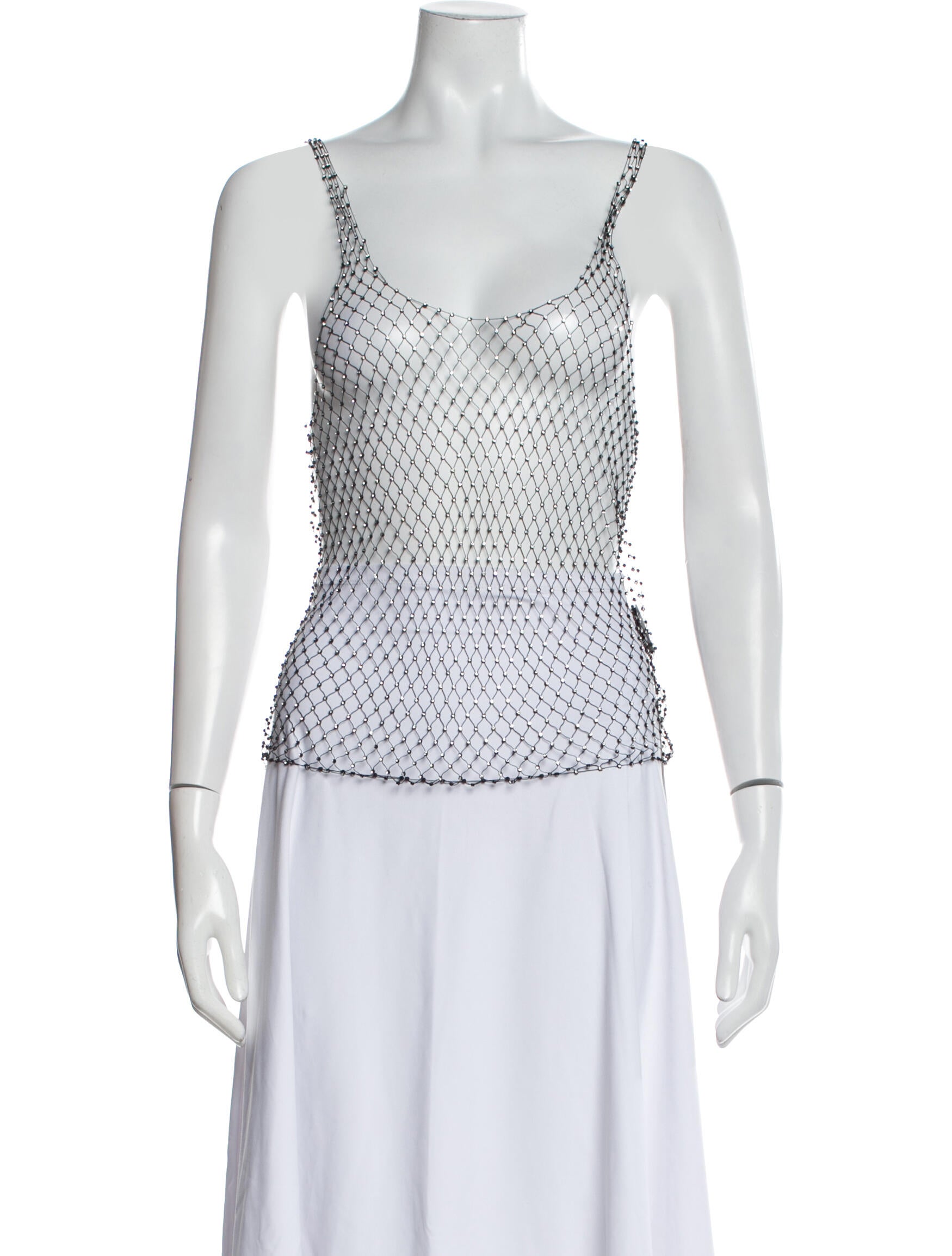 Saint Laurent Polka Dot Print Scoop Neck Top