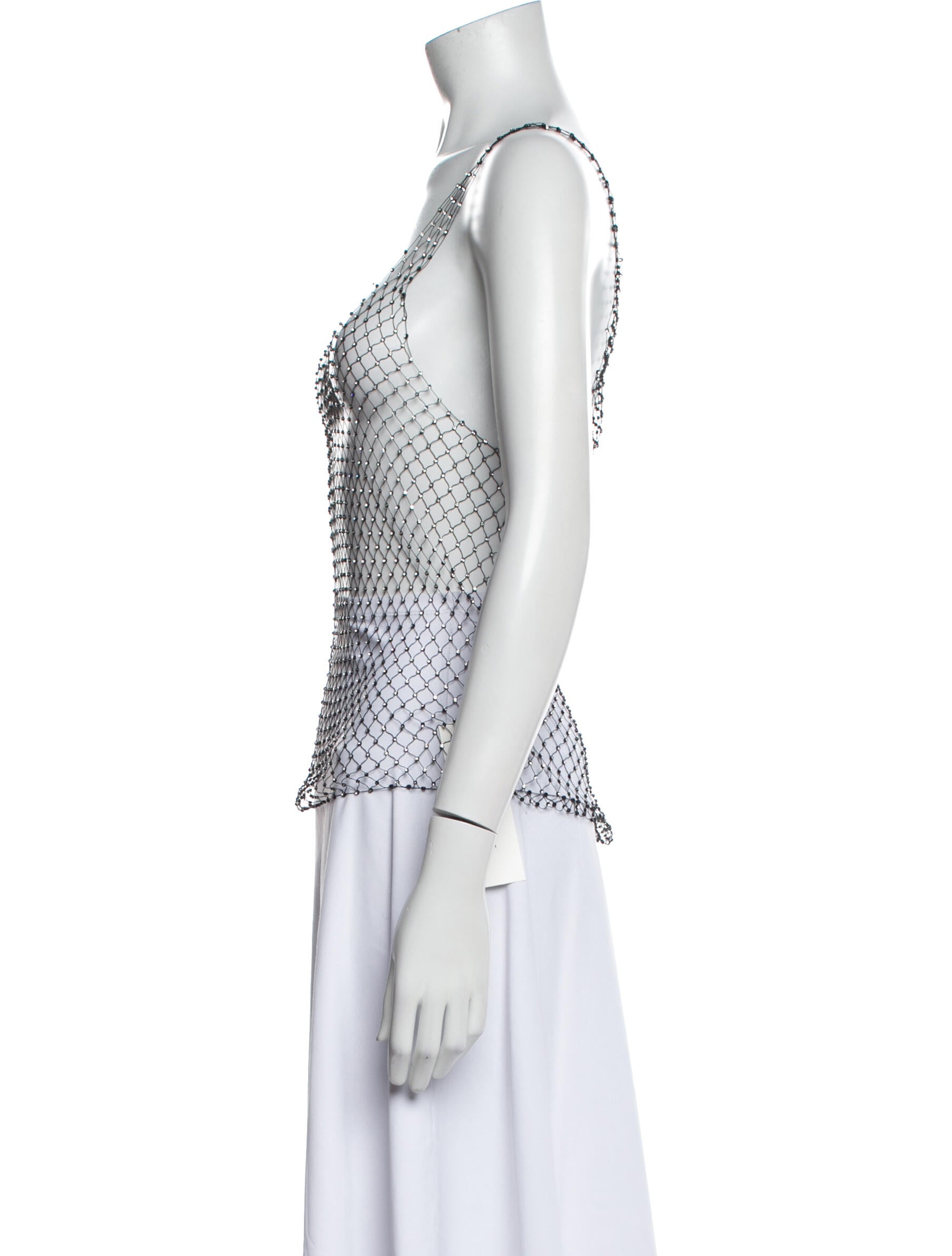 Saint Laurent Polka Dot Print Scoop Neck Top