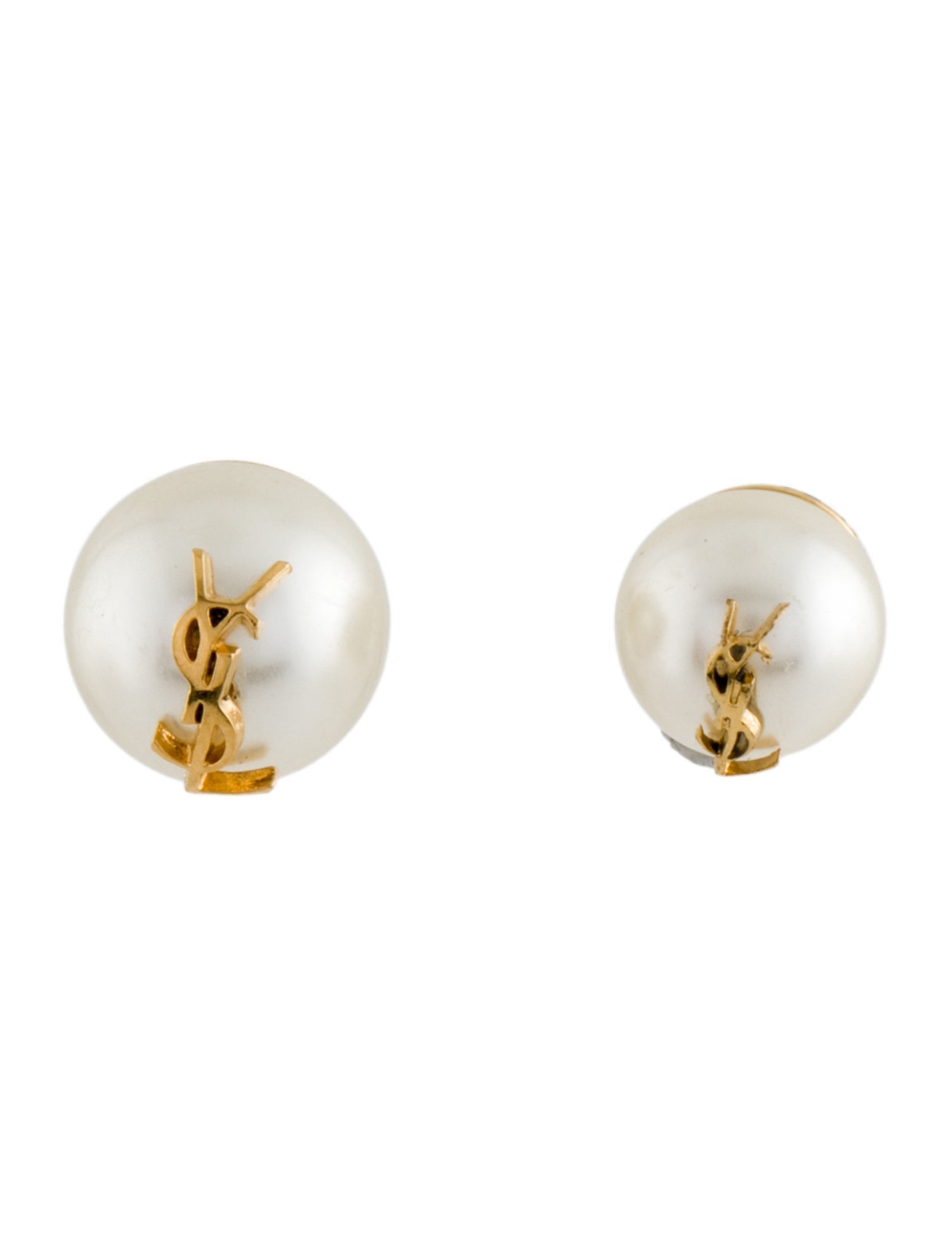 Saint Laurent Faux Pearl Stud Earrings