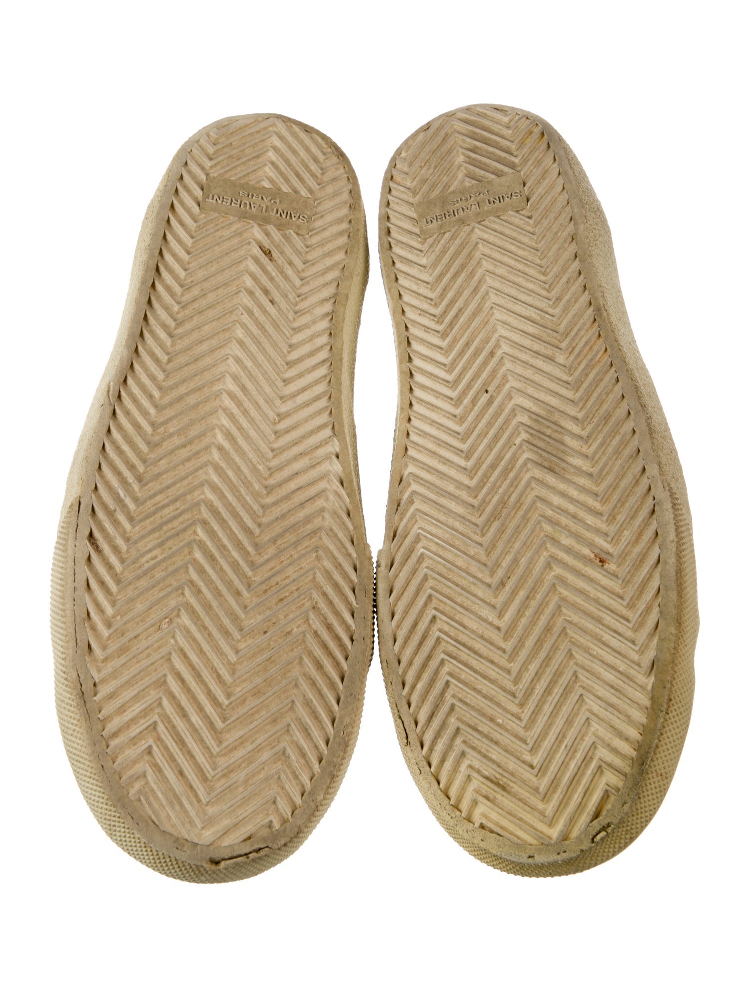 Saint Laurent Leather Glitter Accents Sneakers