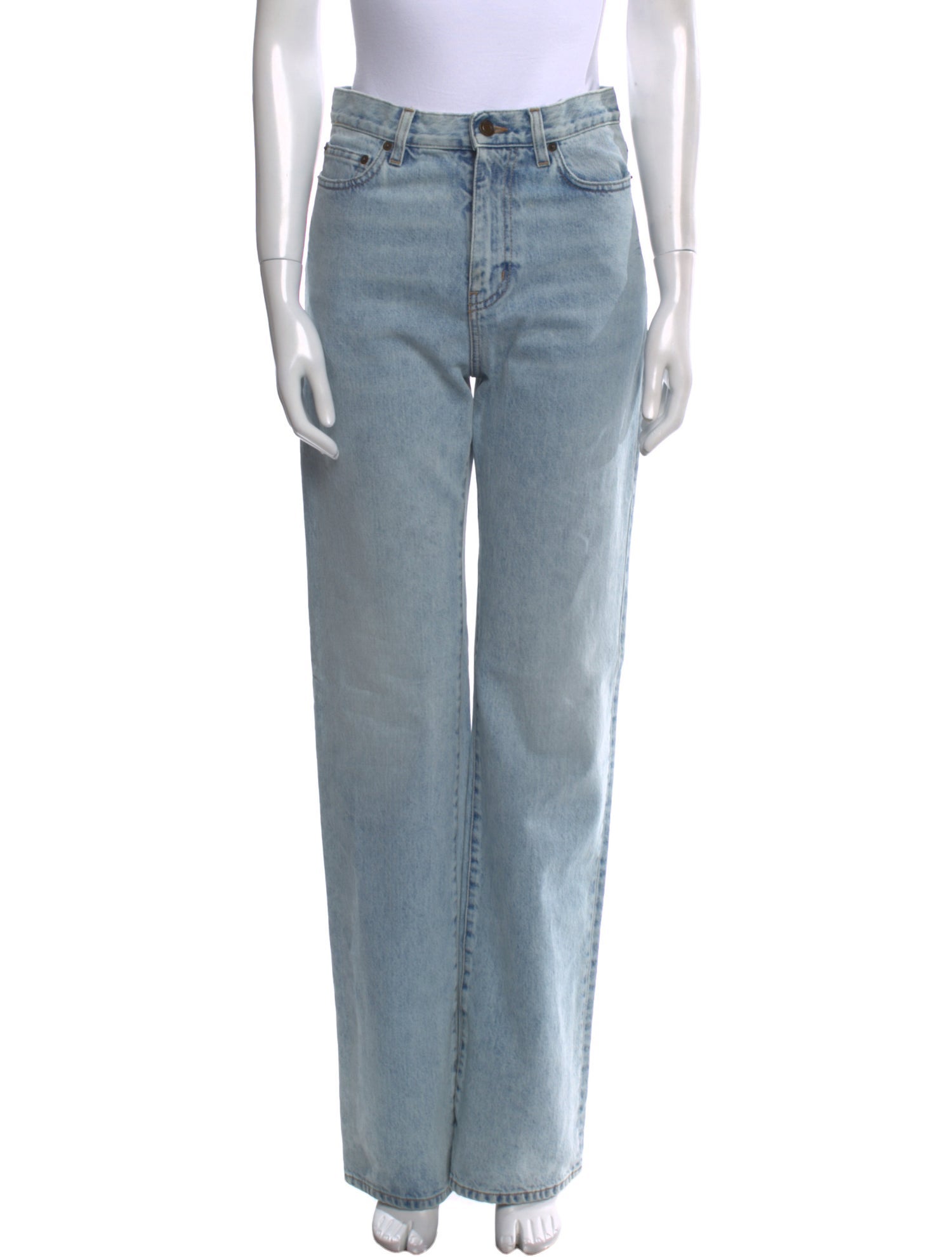 Saint Laurent High-Rise Straight Leg Jeans