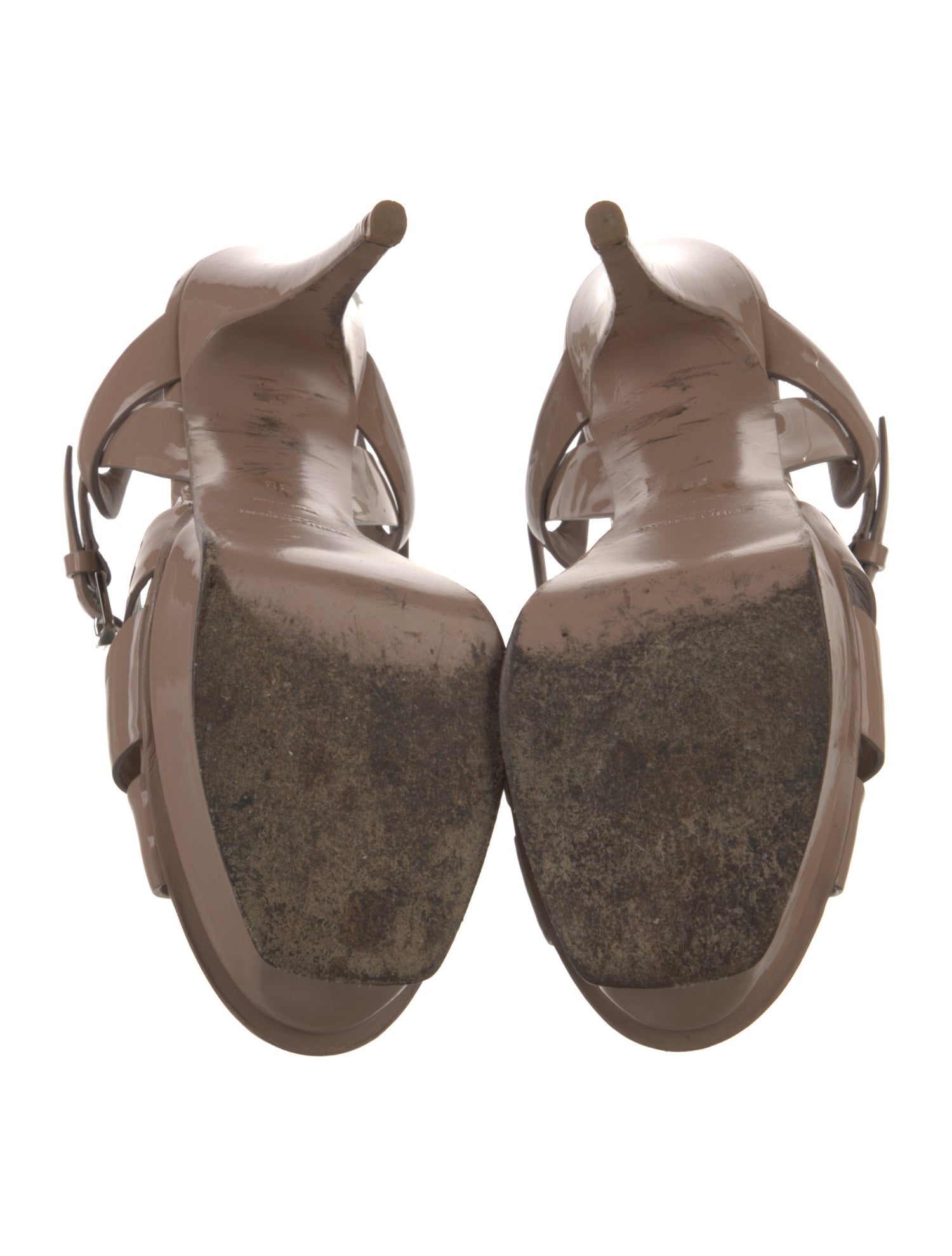 Saint Laurent Patent Leather T-Strap Sandals