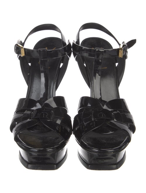 Saint Laurent Patent Leather T-Strap Sandals