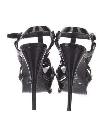 Saint Laurent Patent Leather T-Strap Sandals