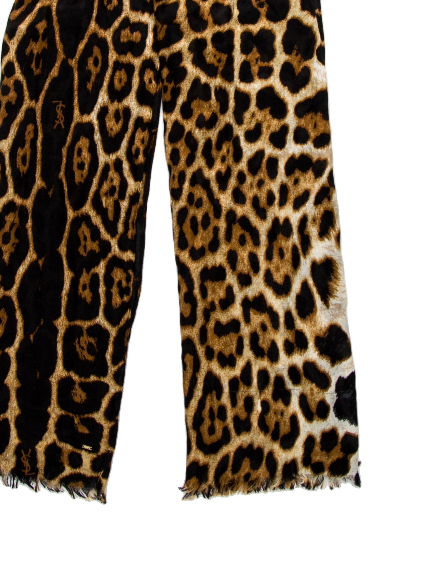Saint Laurent Silk Animal Print Scarf