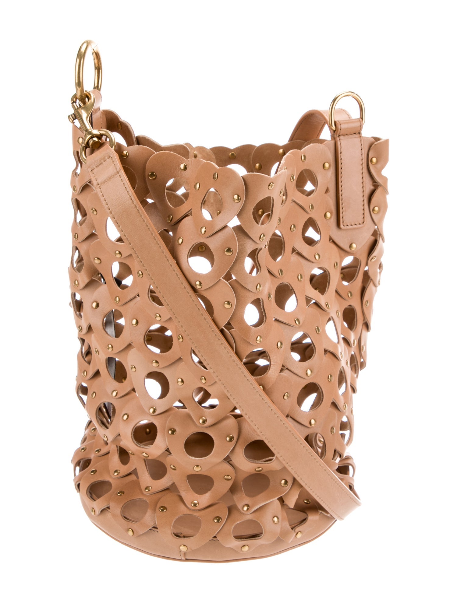 Saint Laurent Leather Studded Seau Coeur 2022