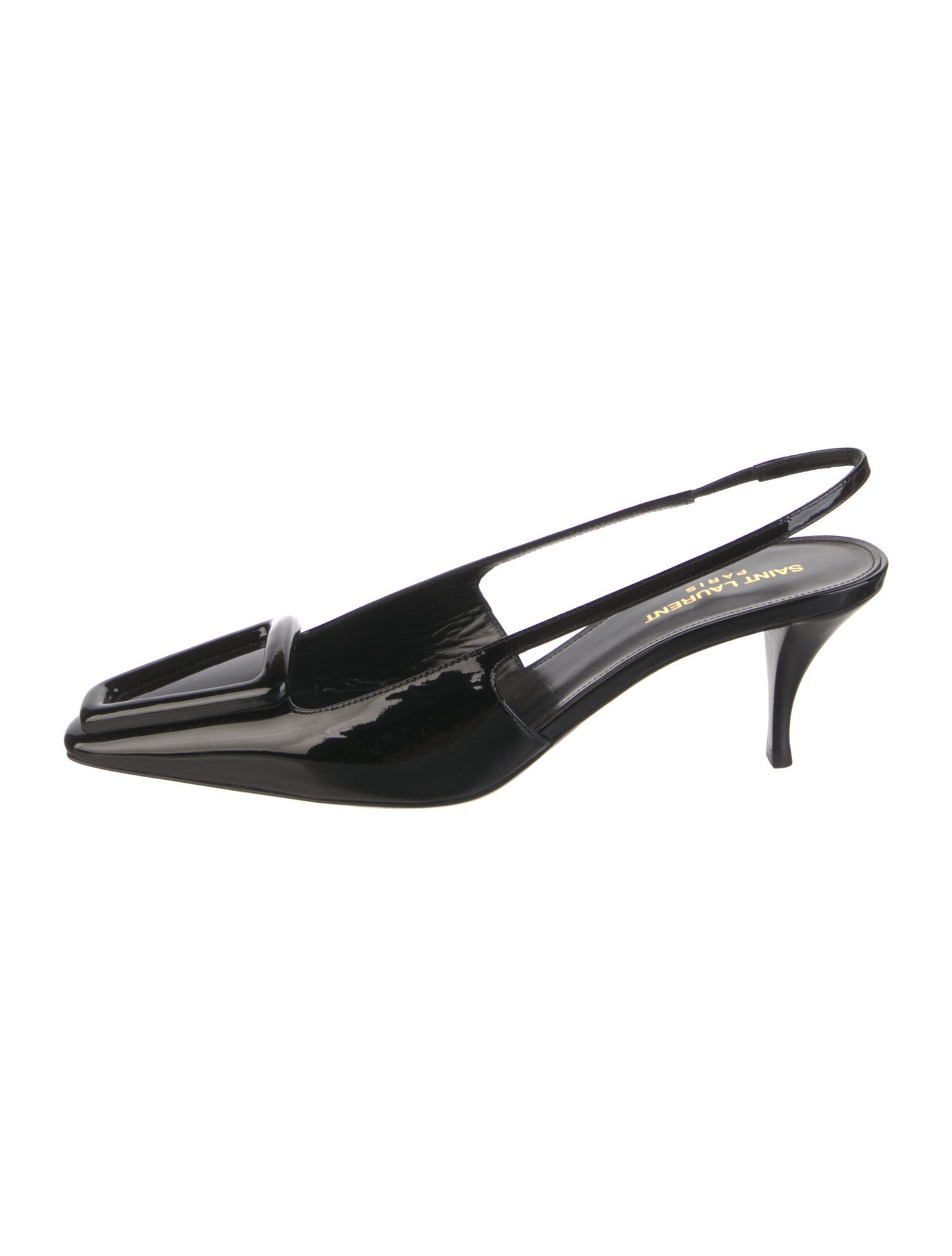 Saint Laurent Patent Leather Crystal Embellishments Slingback Pumps