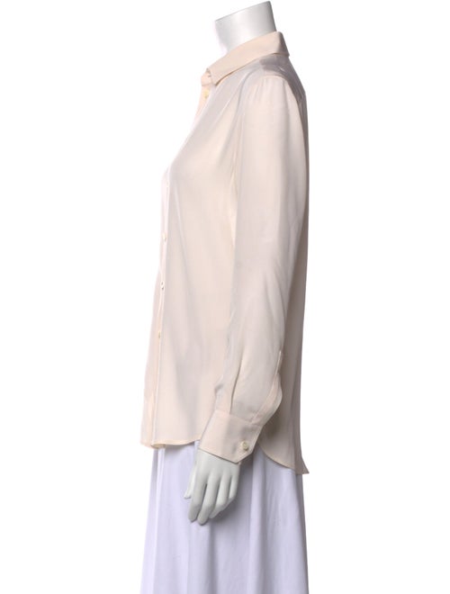 Saint Laurent Silk Long Sleeve Button-Up Top