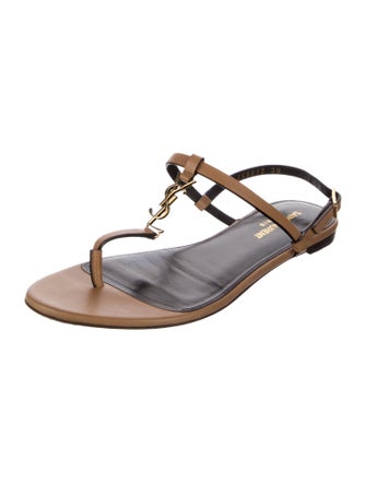 Saint Laurent Leather T-Strap Sandals