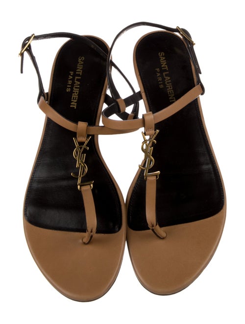 Saint Laurent Leather T-Strap Sandals