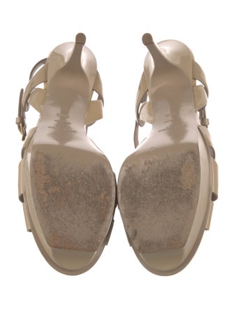 Saint Laurent Patent Leather T-Strap Sandals