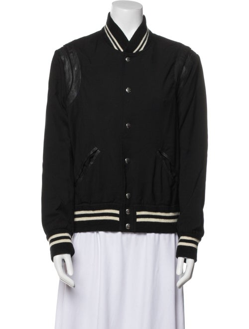 Saint Laurent Virgin Wool Striped Bomber Jacket