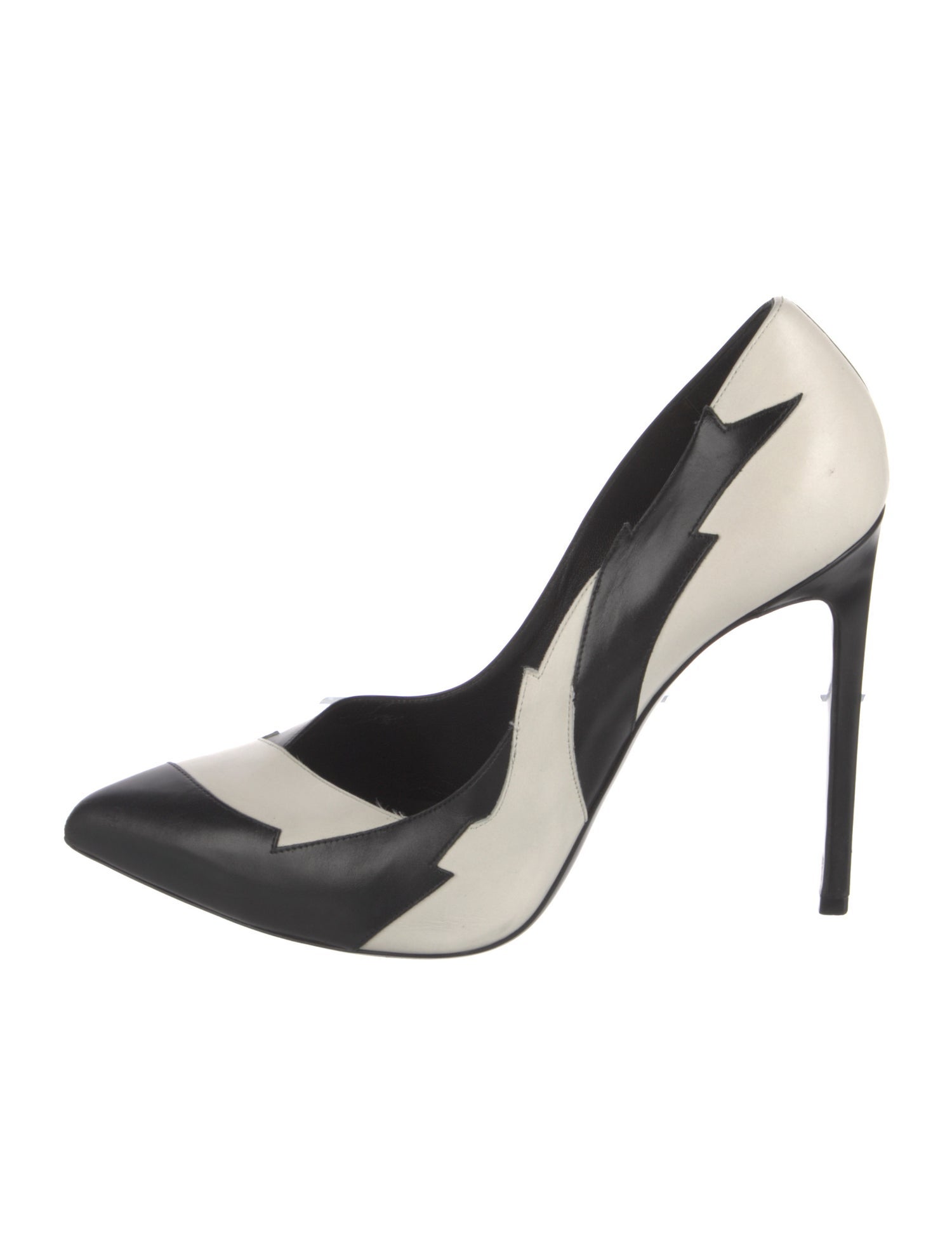 Saint Laurent Leather Colorblock Pattern Pumps