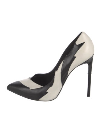 Saint Laurent Leather Colorblock Pattern Pumps