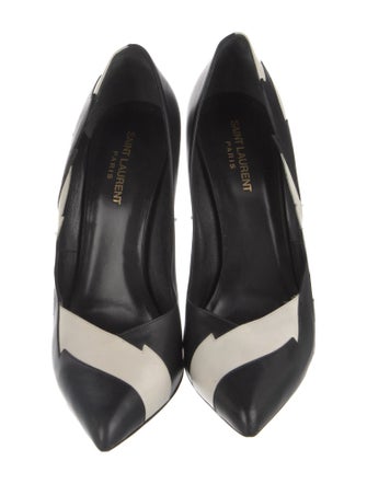 Saint Laurent Leather Colorblock Pattern Pumps
