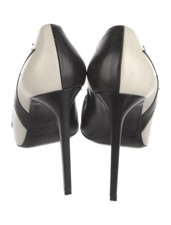Saint Laurent Leather Colorblock Pattern Pumps