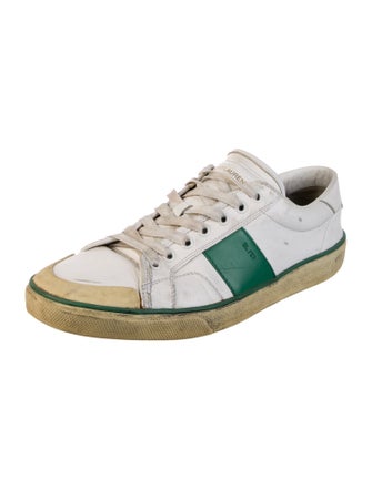 Saint Laurent Leather Colorblock Pattern Sneakers