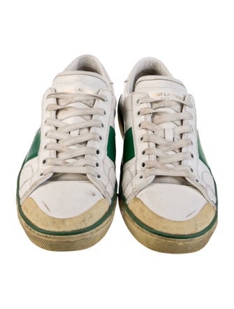 Saint Laurent Leather Colorblock Pattern Sneakers