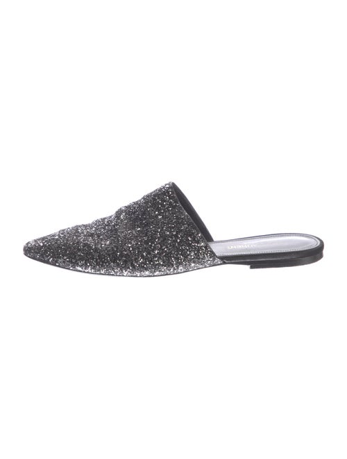 Saint Laurent Leather Glitter Accents Mules