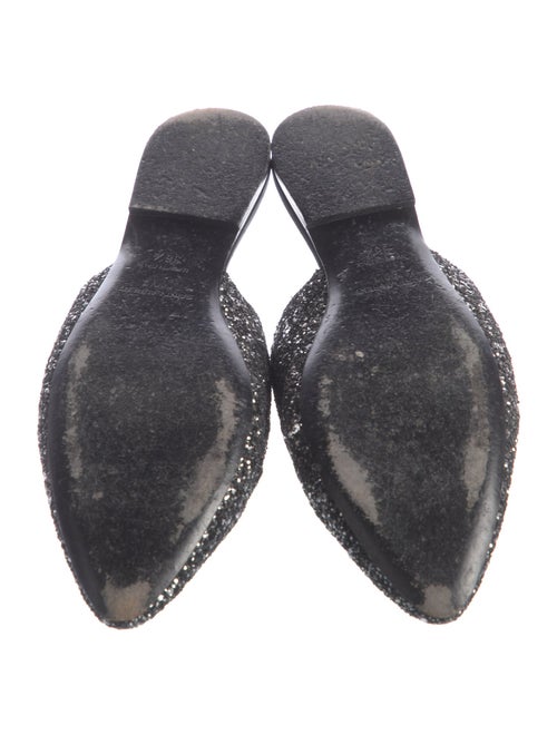 Saint Laurent Leather Glitter Accents Mules
