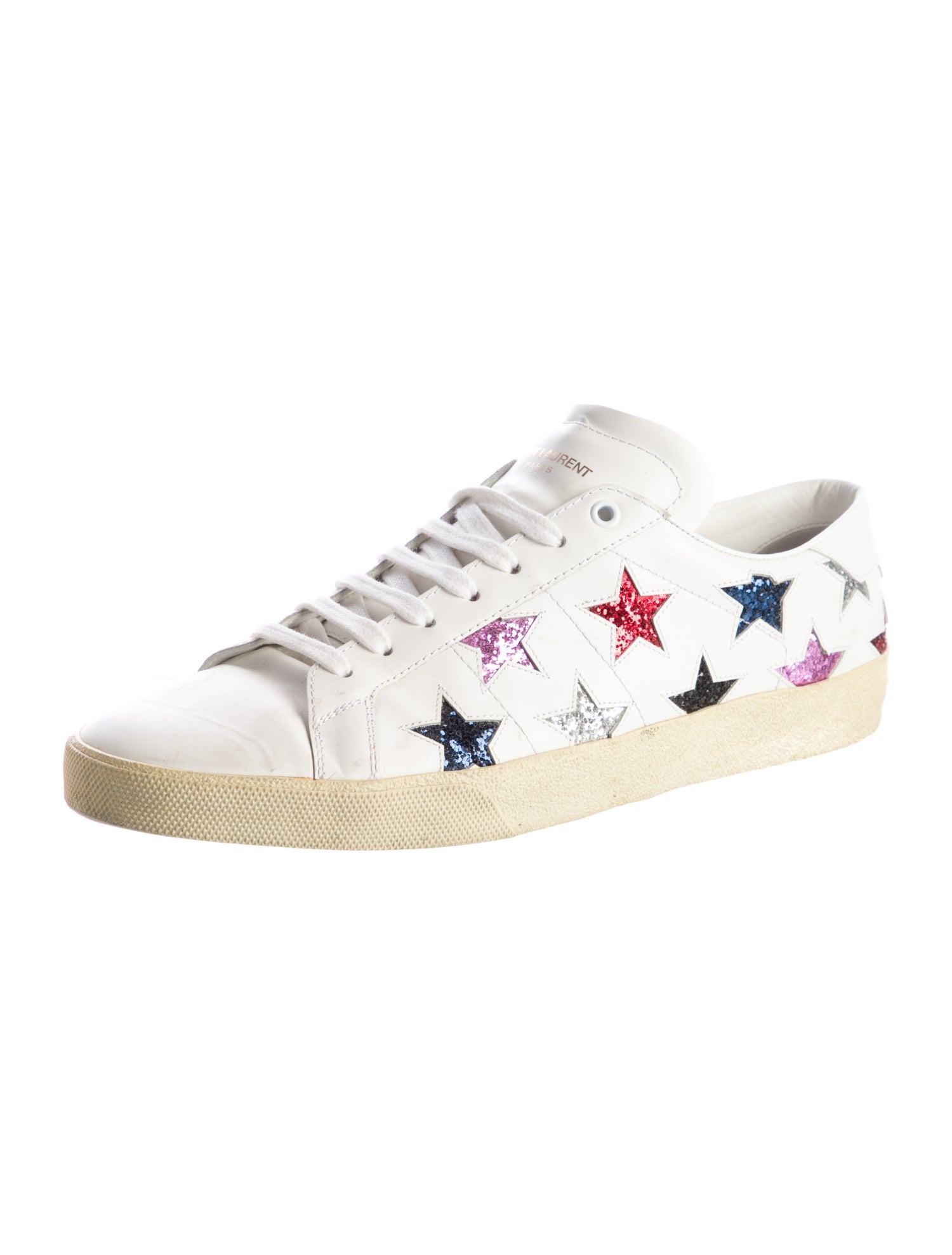 Saint Laurent Leather Patterned Sneakers