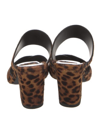 Saint Laurent Calf Hair Animal Print Slides