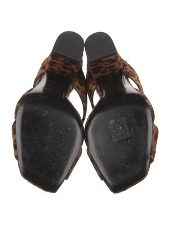 Saint Laurent Calf Hair Animal Print Slides