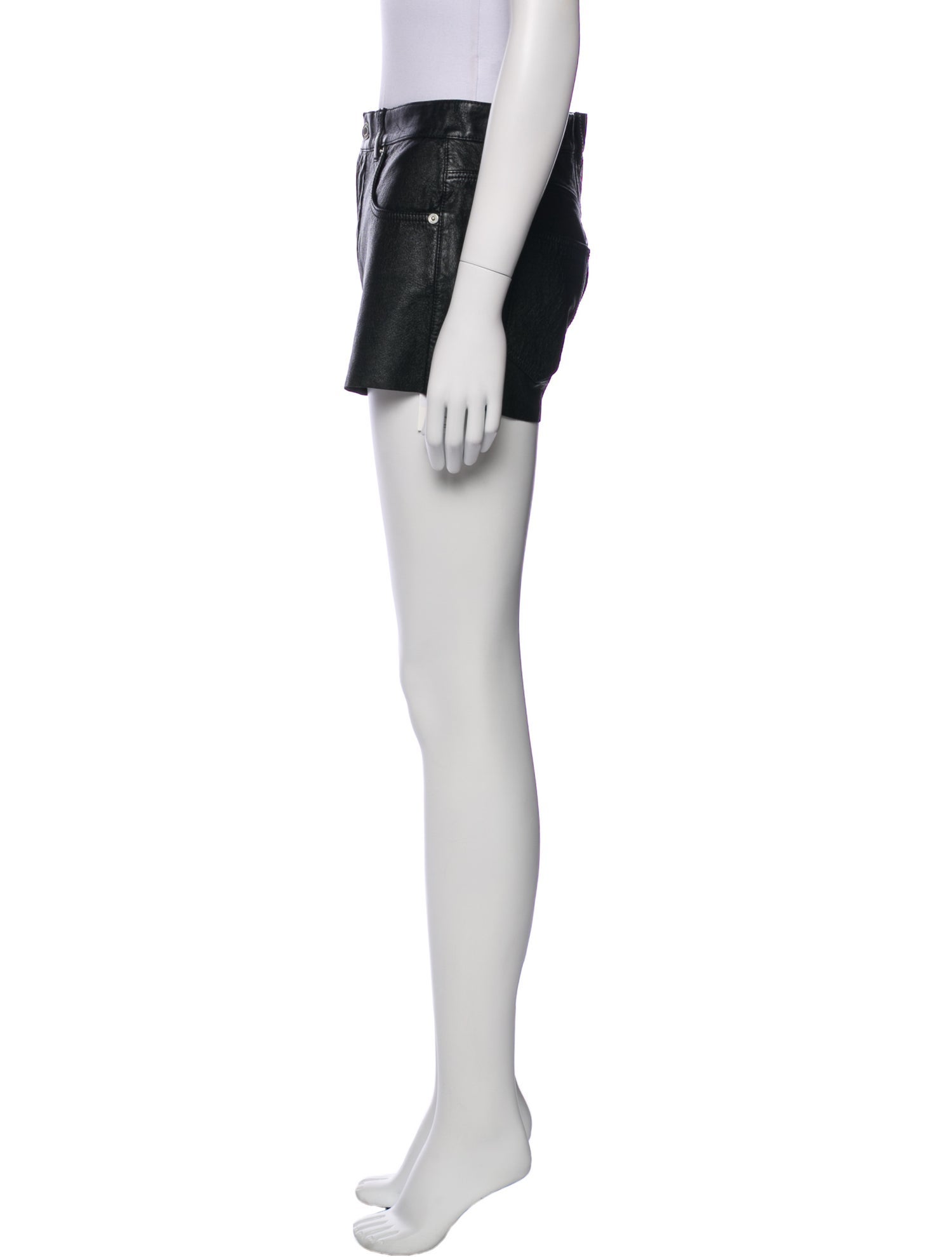 Saint Laurent Leather Mini Shorts