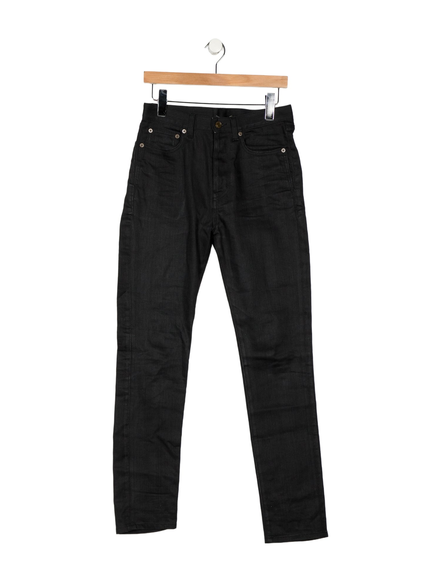 Saint Laurent High-Rise Straight Leg Jeans