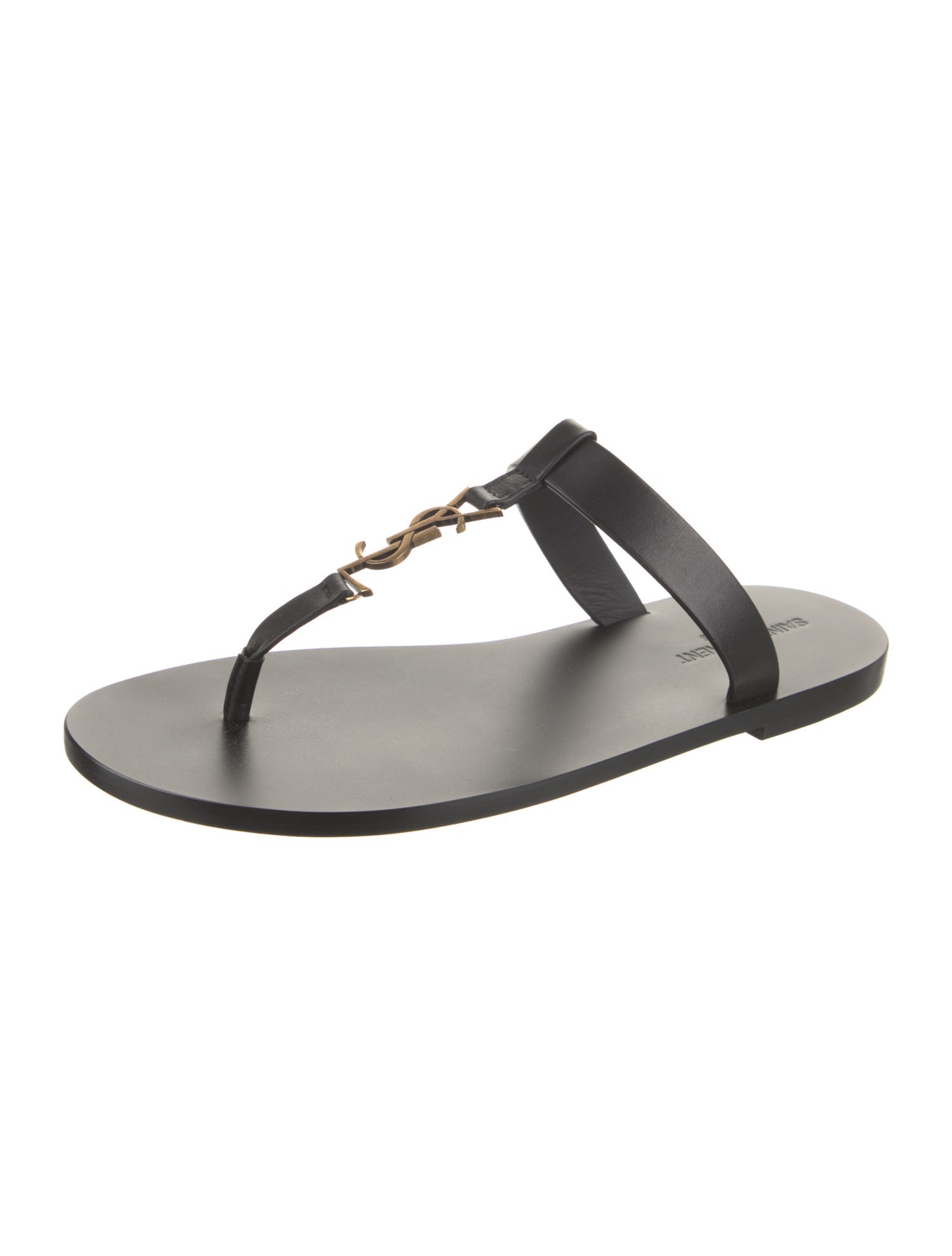 Saint Laurent Leather T-Strap Sandals