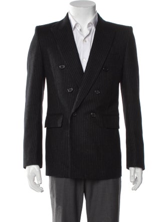 Saint Laurent Double Breasted Pinstripe Blazer
