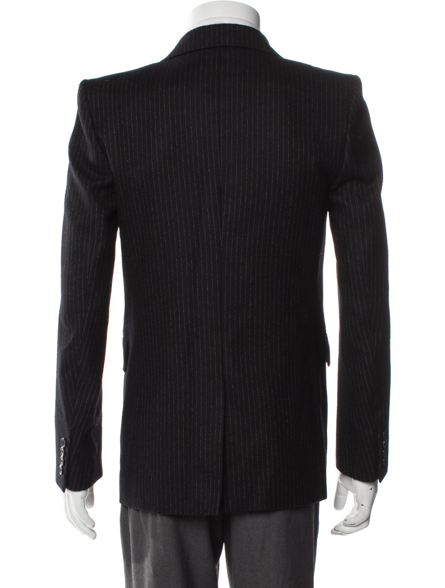 Saint Laurent Double Breasted Pinstripe Blazer
